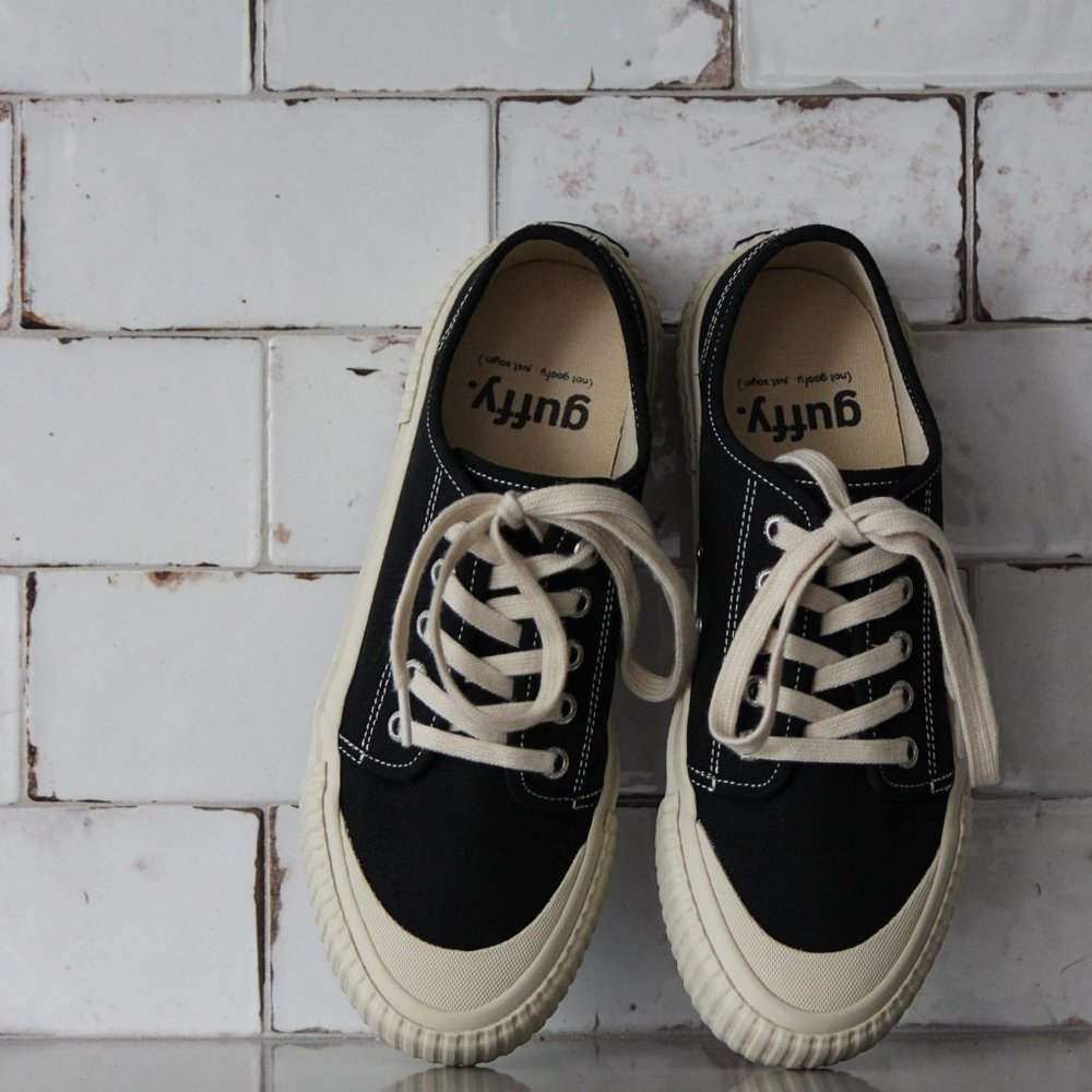 Black Guffy Women's Casual Canvas Sneakers